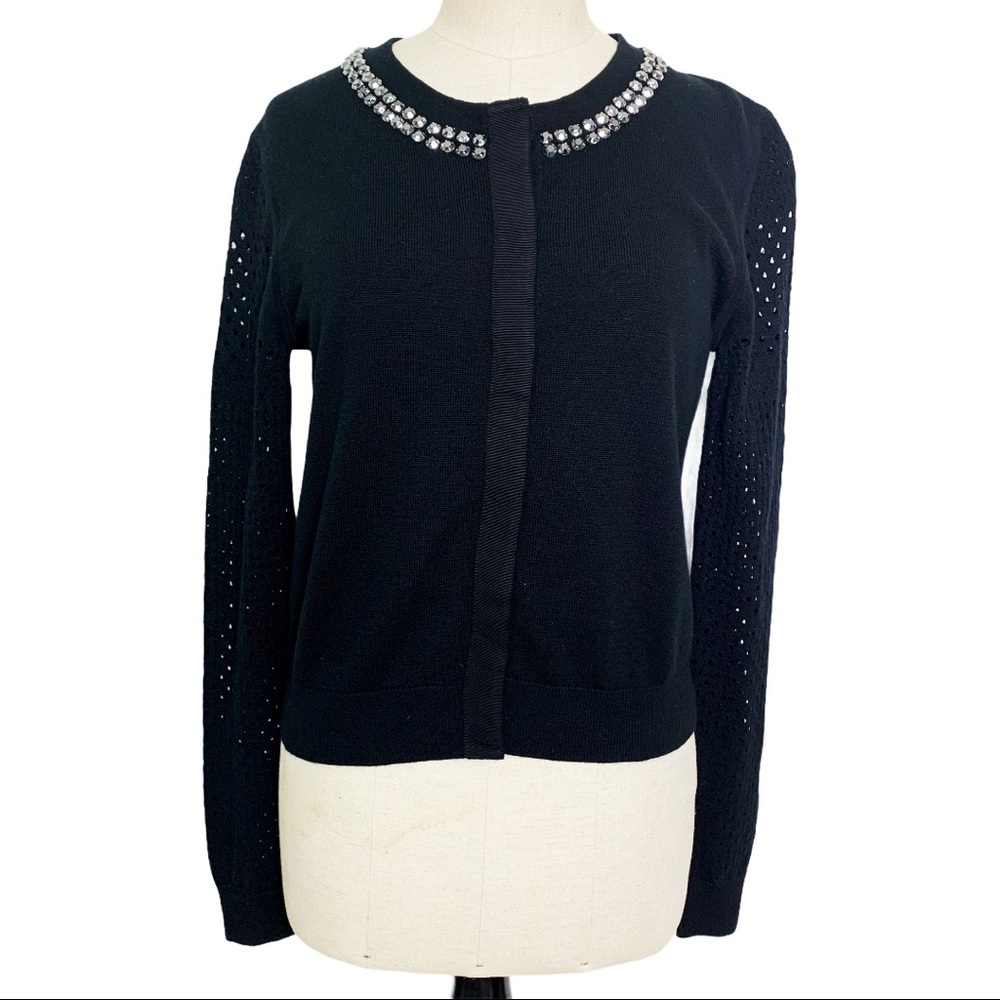 DVF Donna Cardigan Sweater Small Black C228